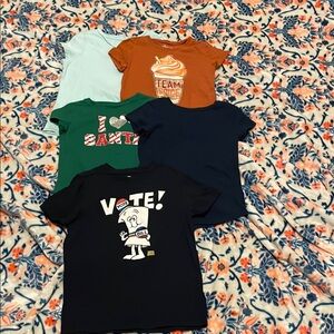 Little girls size 5-6 & 6-6x short sleeve T-shirt bundle!